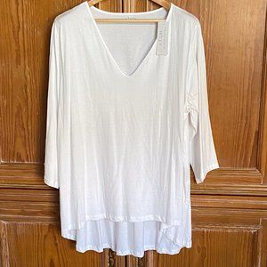 LIGHT WEIGHT WHITE COTTON TUNIC - 3X